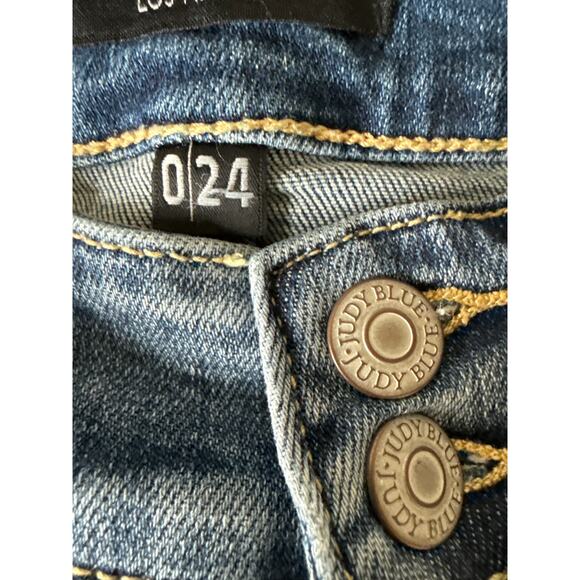 Judy Blue High Rise Flare Jeans Women’s Size 0/24 Stretch Denim JB82530MD EUC - Picture 9 of 12